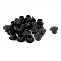 8mm Inner Hole 10mm Tube Round Soft Plastic Plug Seal Stopper Black 24 Pcs