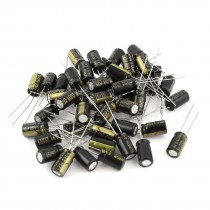 45 Pcs 25V 220uF 105C Radial Lead Electrolytic Capacitor 6mm x 11mm