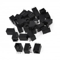30pcs DC Power Jacks Sockets Black for 1.1mm x 3.5mm Plug DIY