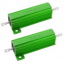 2 x Chassis Mounted 50W 4K Ohm 5% Aluminum Case Wirewound Resistors
