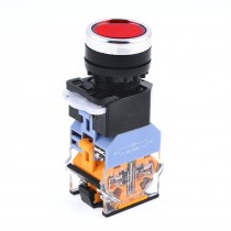DPST AC 400V 10A Momentary Emergency Stop Red Round Push Button Switch NO NC