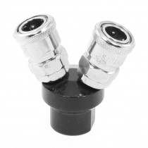 1 4" PT Inlet 2 Way Air Hose Quick Coupler Pneumatic Connector