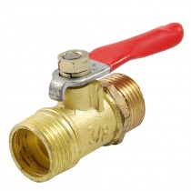 3/8" Male to Male Thread Full Port Red Lever Handle Ball Valve