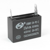 AC 450V 2.5uF 2 Pins Air Conditioner Motor Capacitor Black