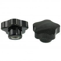 10.7mm Female Diameter 20mm Depth Screw On Star Knobs 2 Pcs