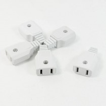 5 Pcs AC 125V 10A US 2 Pin Socket Power Adapter Connector White