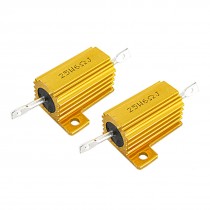 25W 6 Ohm 5% Chassis Mounted Aluminum Clad Resistor 2Pcs