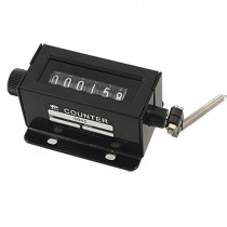 Blk Rotatable Knob Rod Industrial 6 Digit Pull Counter