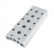 Aluminum 5 Row Stations Manifold Solenoid Air Pilot Valve Base