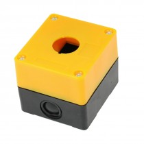 Yellow Black Plastic 25mm Hole 1 Push Button Switch Control Station Box