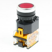 Panel Mount Red Momentary Push Button Switch 380VAC 10A 1NO 1NC DPST LA38-11