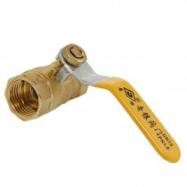 Female to Female 10mm Hole Full Port Yellow Lever Ball Valve