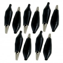 10 Pcs Black Cover 57mm Alligator Clips Clamps for Testing Probe