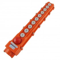 Rainproof Hoist Crane Pendant Control 6 Way Push Button Station + Emergency Stop