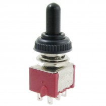 AC 250V 2A 120V 5A ON/OFF/ON 6 Pins DPDT Toggle Switch w Waterproof Cover Cap