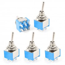 5 Pcs ON-ON 2 Way DPDT 6 Pin Latching Toggle Switch AC250V/3A AC120V/6A