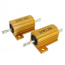 2 Pcs Aluminum Clad Wirewound Resistors 25W 3.3K Ohm 5%