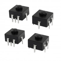 4 Pcs 7 Pins Latching Flashlight Push Button Switch Black for Electric Torch