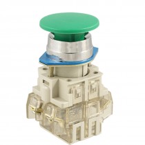 35mm Green Sign Momentary Mushroom Push Button Switch 1 NO 1 NC 4 Screw Terminal