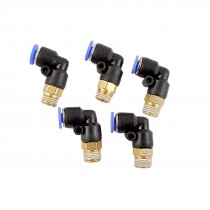 4mm Push In Tube Pneumatic Parts Elbow Connector 5 Pcs