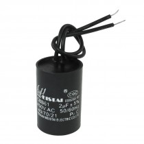 CBB61 AC 450V 2uF 5% Black Wire Terminal Motor Capacitor