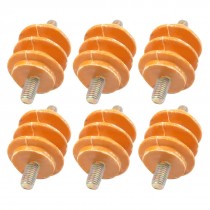 6 Pieces 660V Water Resistance Busbar Insulator Orange 1.4" x 1.3" x 5/16"