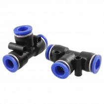 2 Pcs Pneumatic 8mm to 8mm One Touch End T Connector 3 Way Quick Fittings