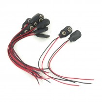 10 Pieces 9V Battery Clip Connector Buckle w Black Red Cable