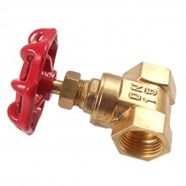 3/4" Diameter Thread Dual Entrance Red Cap Water Control Brass Valve