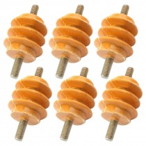 6pcs 660V Water Resistance Busbar Insulator Orange 50mm x 46mm x 8mm