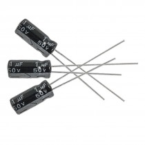 10 x 1uF 50V 105C Radial Electrolytic Capacitor 5x11mm