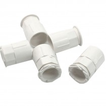 5 Pcs 25mm Inner Dia. Straight Fittings PVC Pipe Connectors White