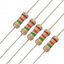 100 x 1/4W 250V 1.2M OHM 1M2 Axial Lead Carbon Film Resistor