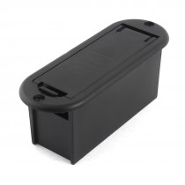 Black Plastic 2-Wires 9V Battery Holder Case Box w Cap