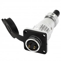 AC 660V 5A 16mm Thread 2 Pins Male Female Square Panel Aviation Plug Connector