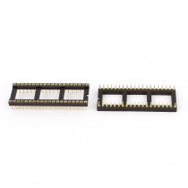2pcs 2 54mm Gold Plated 40pin DIP Solder Type IC Socket Panel Adapters