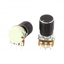 2 Pcs B10K 10K Ohm 13mm 3 Terminals Audio Single Linear Taper Potentiometer