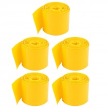5pcs 29 5mm PVC Heat Shrink Tubing Yellow 2METER for 1 x 18650 Battery