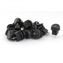 20 Pcs on Off Snap Round Rocker Switch Black AC 125V 10A 250V 6A