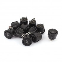 11 Pcs KCD1 Round 3POSITION SPDT Rocker Switch AC 125V 10A 250V 5A