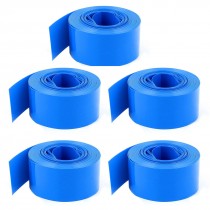 5pcs 6 5ft 2M Long 17mm 48 Blue PVC Heat Shrink Tubing Wrap for 1 x AAA Battery