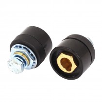Replaceable Quick Fitting Welding Panel Cable Socket Plug Connector Black 2pcs