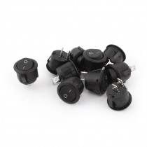 Aac 250V 6A 125V 10A SPST 2 Position on Off Snap in Boat Rocker Switch 10 Pcs