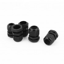 5pcs Black Plastic Waterproof Cable Glands Connectors M22 x 1 5