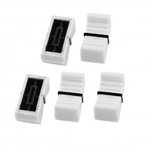 5 Pcs White Plastic Mixer Slider Fader Knobs 8x2mm Slot