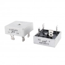 2 Pcs 1KV 50A Single Phase Diode Bridge Rectifier Gray KBPC5010 for PCB