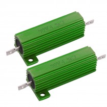 2 x Chassis Mounted 50W 4.5K Ohm 5% Aluminum Case Wirewound Resistors