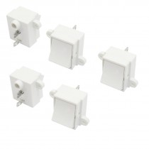 5 Pcs 2 Pin SPST On/Off Rocker Switch AC 6A/250V 13A/125V White