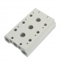 G1 4 Tube Hole Aluminum Pneumatic 3 Stations Electromagnetic Valve Base