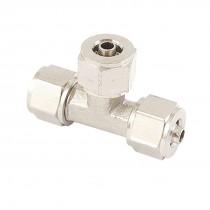 Silver Tone Rapid Screw Hex Equal Tee Pipe Air Fitting